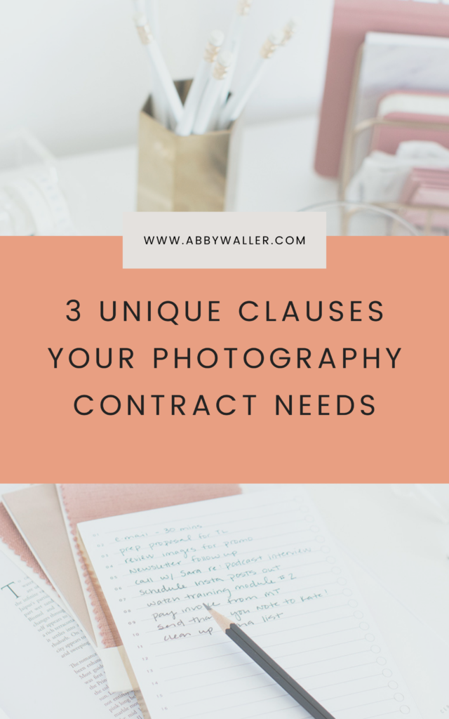 3 unique clauses your photography contract needs